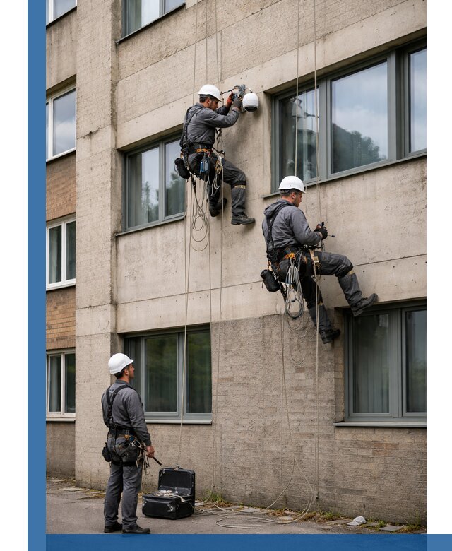 Монтаж фасадных камер видеонаблюдения в Железнодорожном под ключ