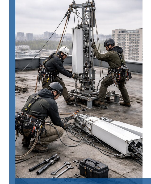 Демонтаж антенн на крыше зданий в Железнодорожном с гарантией