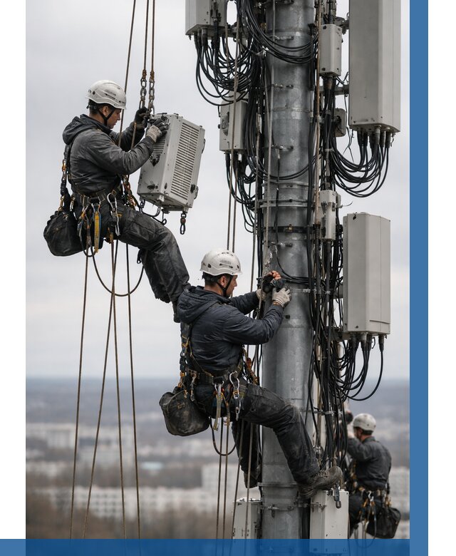 Монтаж оборудования связи на мачте в Железнодорожном от 7691 р. | ВЫСОТНИК-Жлз