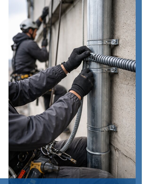 Монтаж гофры для кабеля в Железнодорожном от 308 р. | ВЫСОТНИК-Жлз