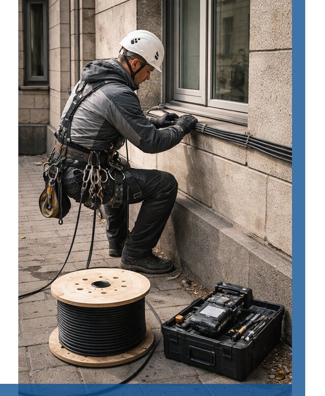 Прокладка оптоволоконного кабеля в Железнодорожном от 820 р. | ВЫСОТНИК-Жлз