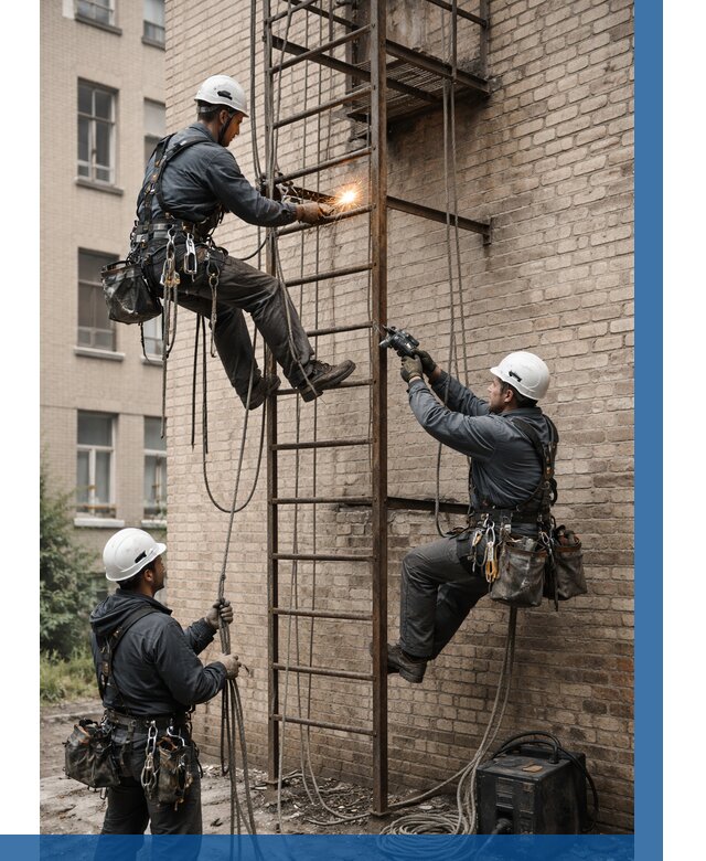 Ремонт пожарной лестницы в Железнодорожном от 7691 р. | ВЫСОТНИК-Жлз