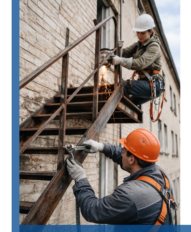 Ремонт и восстановление пожарных лестниц с выездом в Железнодорожном