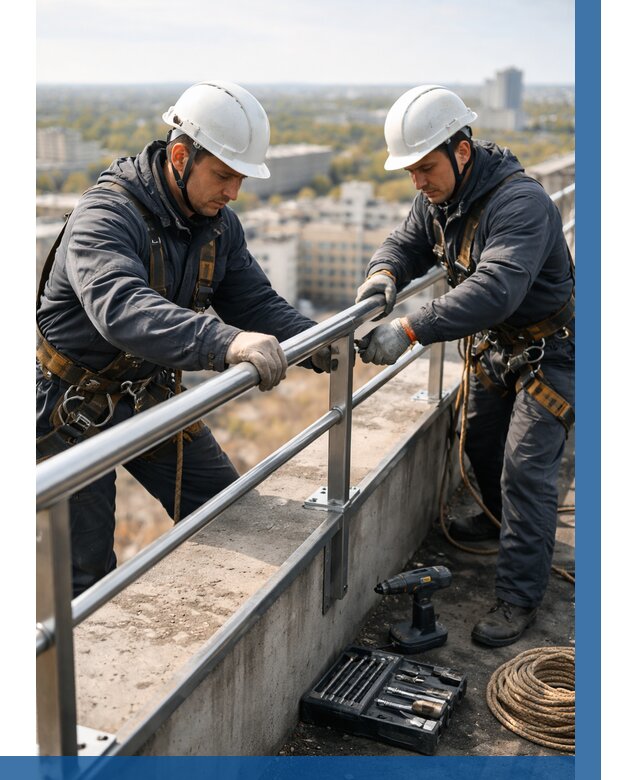 Монтаж перил на высоте в Железнодорожном от 2564 р. | ВЫСОТНИК-Жлз