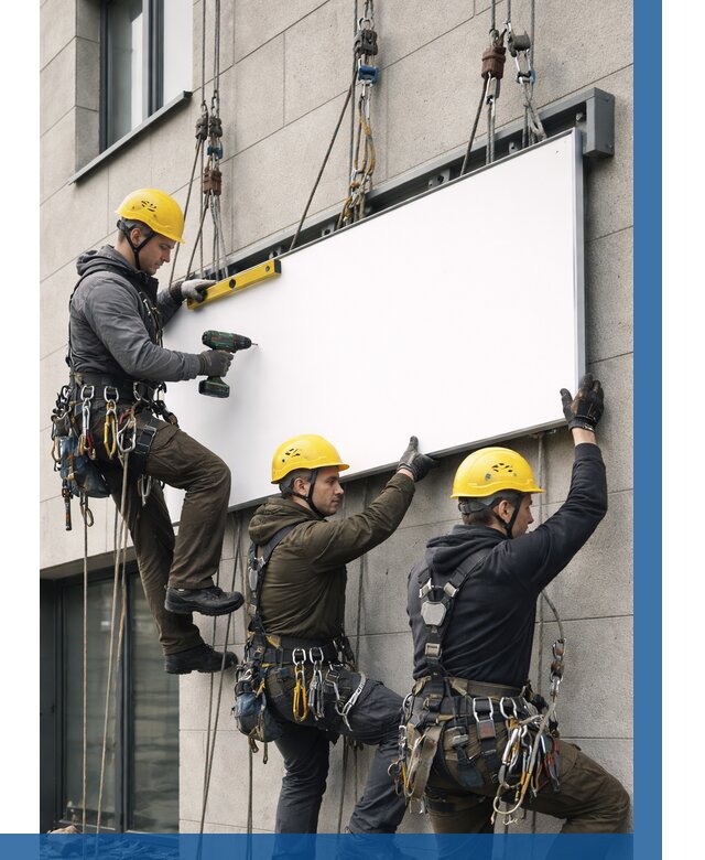 Монтаж рекламной вывески в Железнодорожном от 8203 р. | ВЫСОТНИК-Жлз