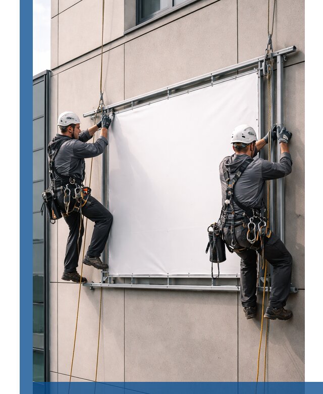 Монтаж наружной рекламной вывески в Железнодорожном под ключ