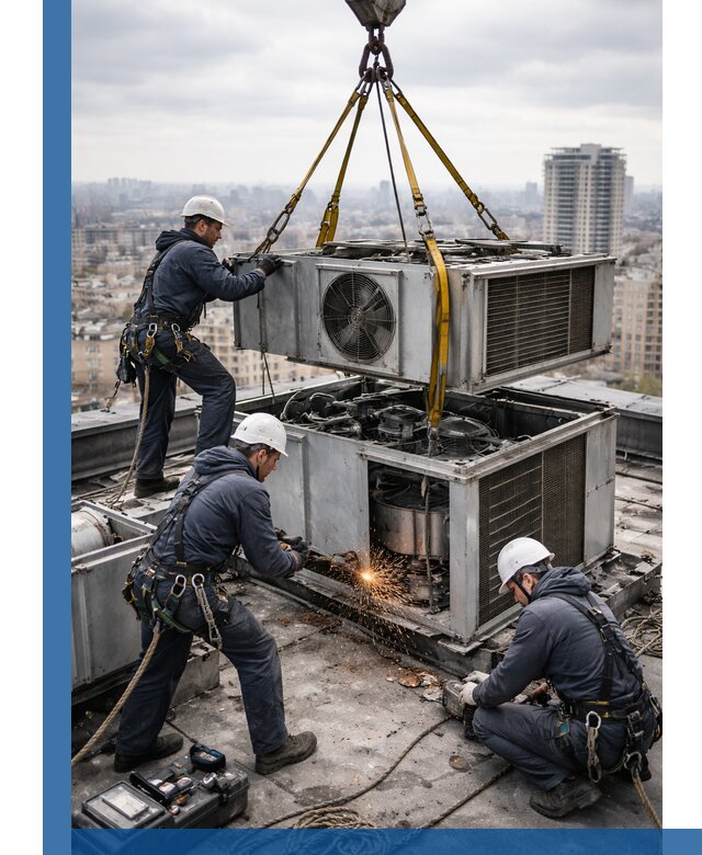 Демонтаж крышной установки в Железнодорожном любой сложности