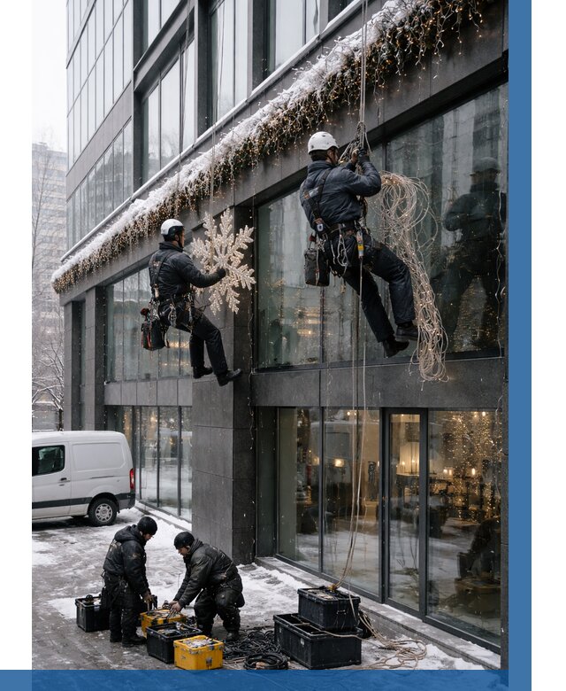 Демонтаж новогоднего оформления в Железнодорожном от 5640 р. | ВЫСОТНИК-Жлз