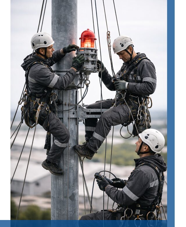 Монтаж заградительных огней в Железнодорожном от 8716 р. | ВЫСОТНИК-Жлз