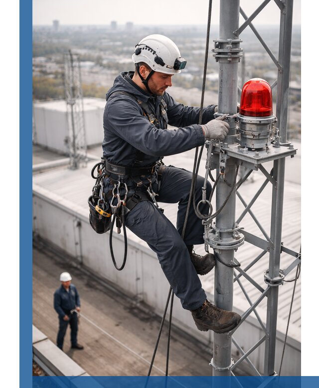 Монтаж заградительных огней и обслуживание объектов в Железнодорожном