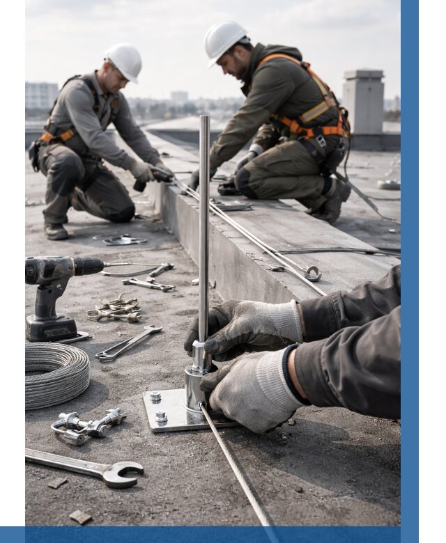 Монтаж молниезащиты на кровле в Железнодорожном цена от 25635 р. | ВЫСОТНИК-Жлз