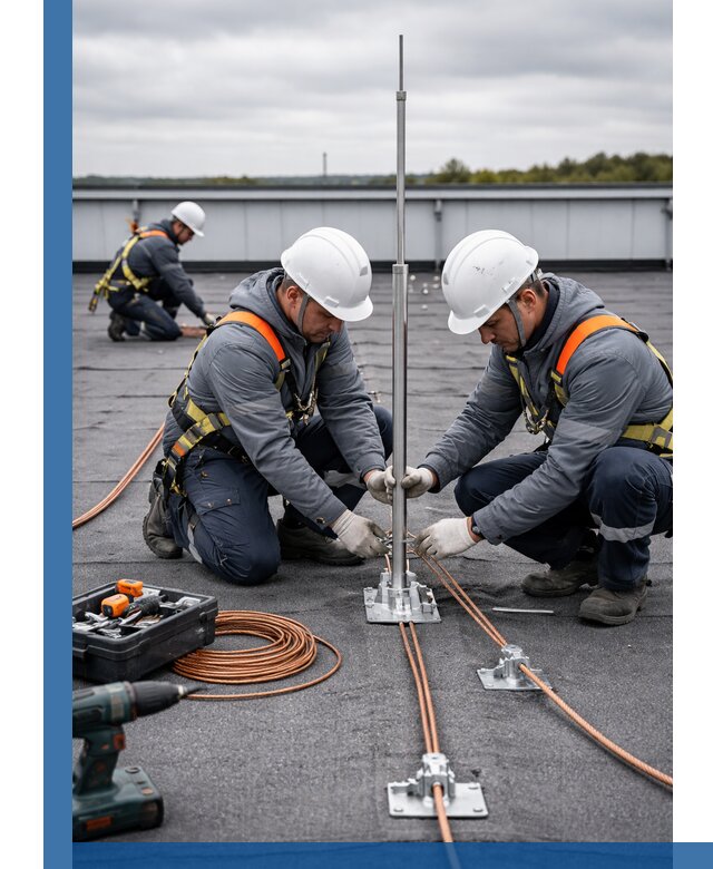 Монтаж молниезащиты на кровле в Железнодорожном под ключ с гарантией