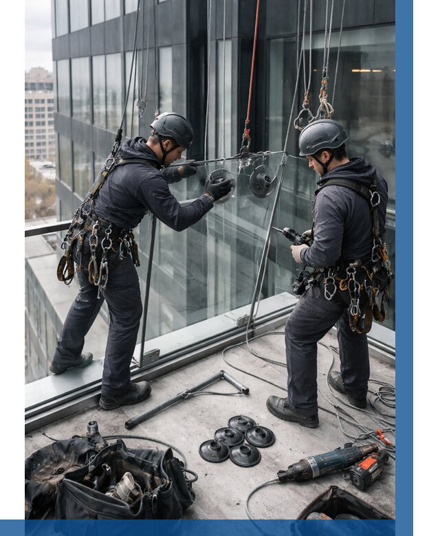 Монтаж стеклянных ограждений в Железнодорожном от 2564 р. | ВЫСОТНИК-Жлз