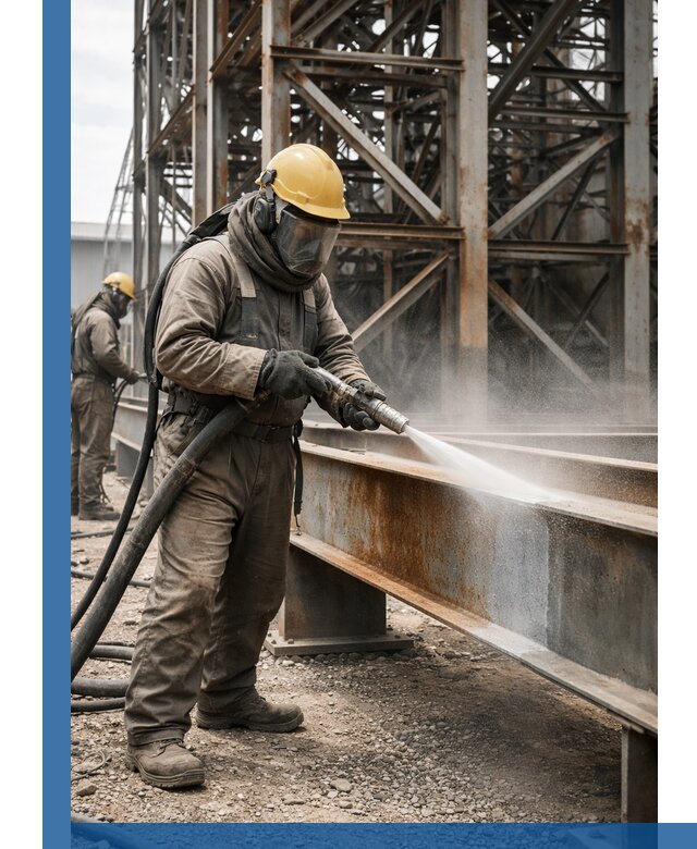 Пескоструйная очистка металлоконструкций в Железнодорожном промышленная