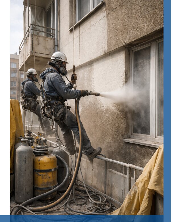 Пескоструйная очистка фасада в Железнодорожном от 667 р. | ВЫСОТНИК-Жлз