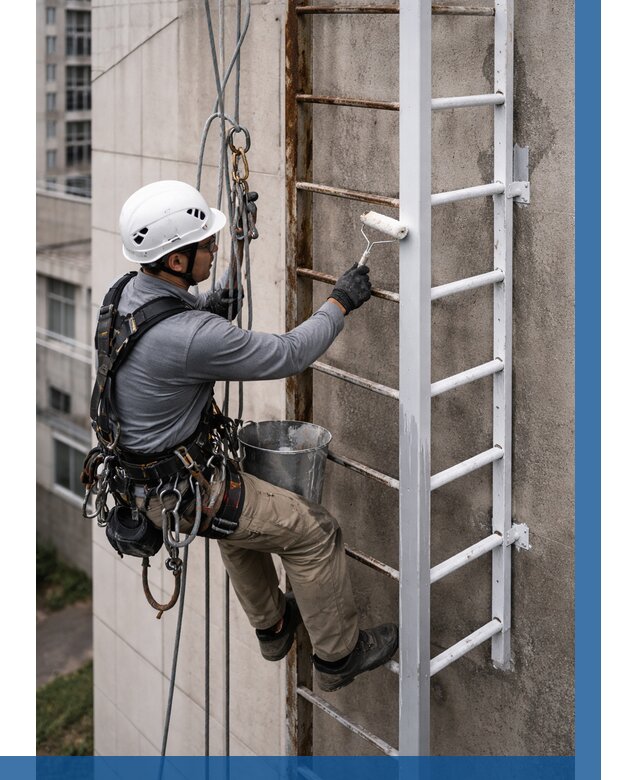 Покраска пожарных лестниц в Железнодорожном от 4614 р. | ВЫСОТНИК-Жлз