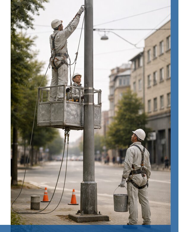 Покраска опор освещения в Железнодорожном от 5127 р. | ВЫСОТНИК-Жлз