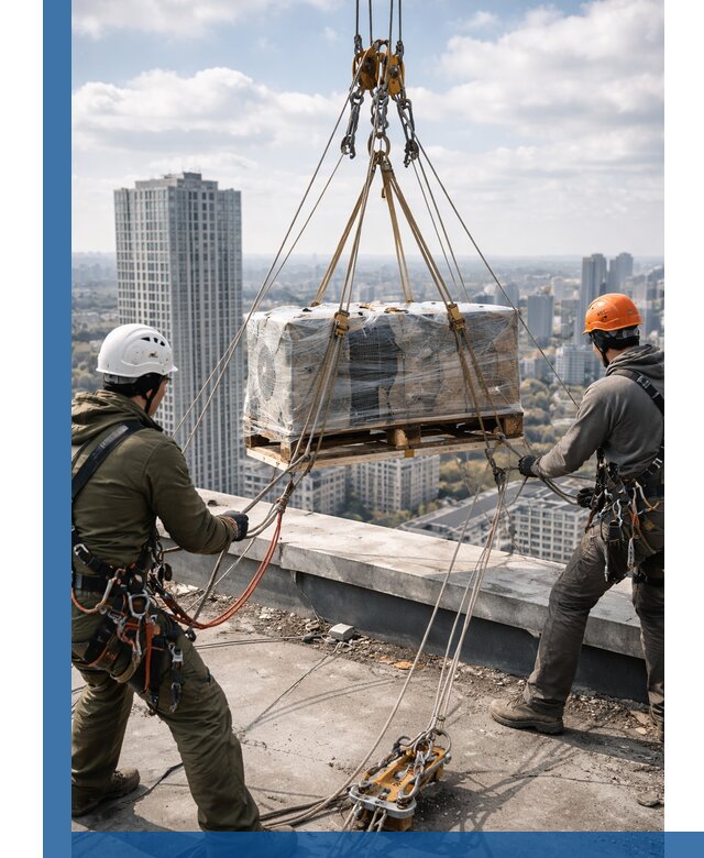 Подъем и монтаж крупногабаритных грузов на крышу в Железнодорожном