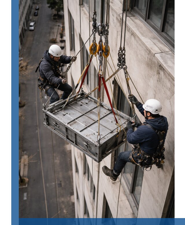 Спуск и подъем грузов по фасаду в Железнодорожном для зданий