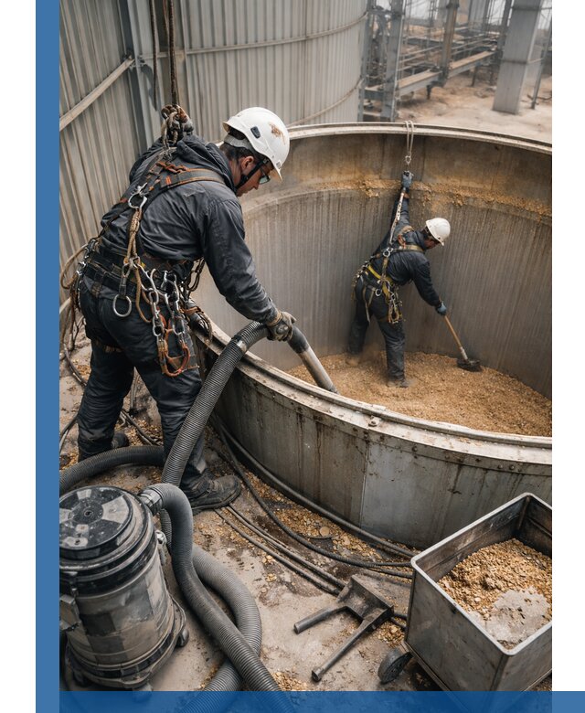 Профессиональная чистка зерновых бункеров в Железнодорожном с выездом