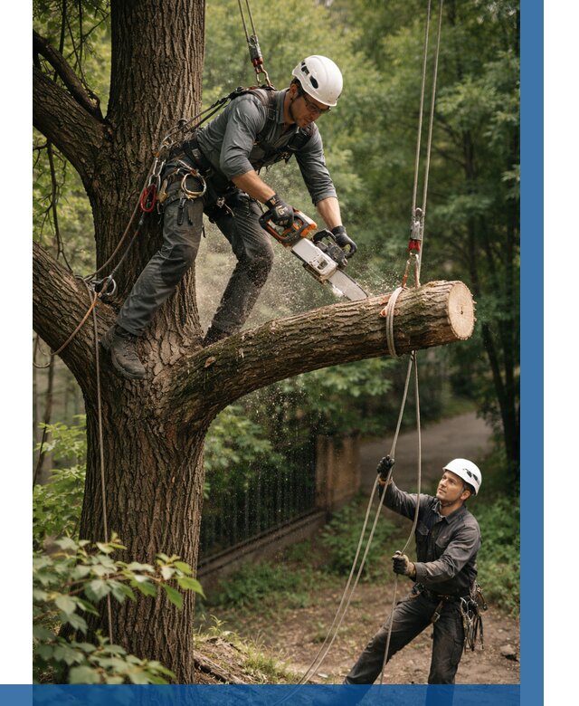 Спил деревьев альпинистами в Железнодорожном от 8203 р. | ВЫСОТНИК-Жлз