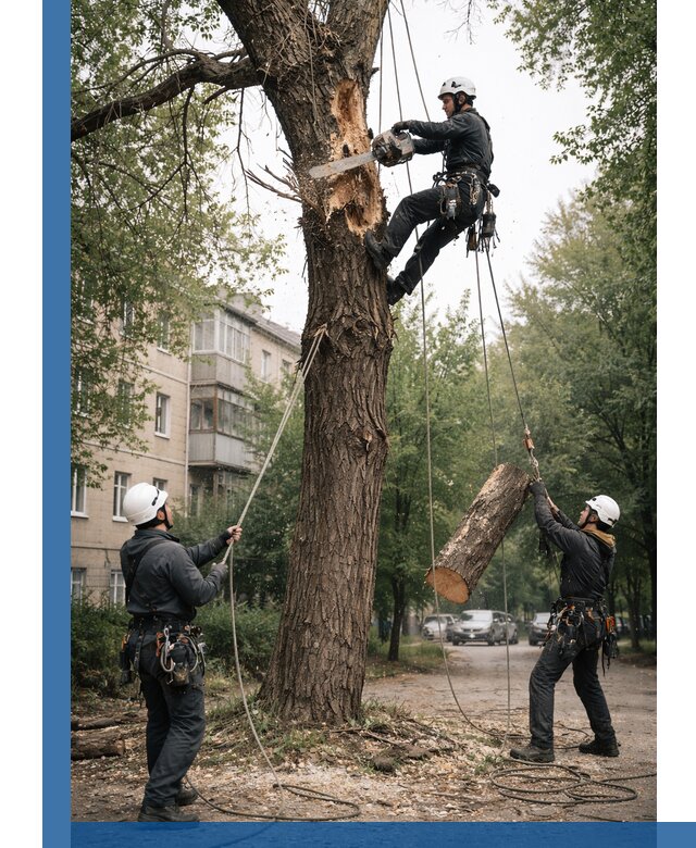 Срочное удаление аварийных деревьев в Железнодорожном с гарантией безопасности