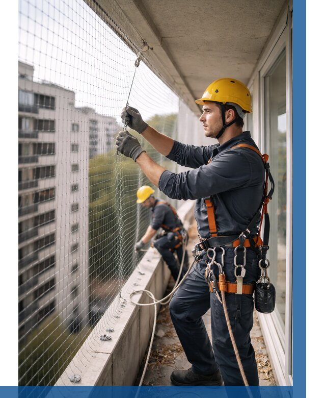 Монтаж сетки от птиц в Железнодорожном от 4614 р. | ВЫСОТНИК-Жлз