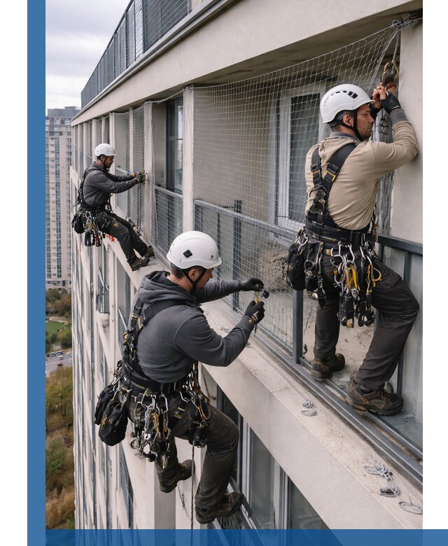 Профессиональный монтаж защитной сетки от птиц в Железнодорожном