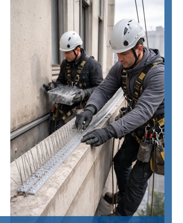 Установка шипов от птиц в Железнодорожном от 872 р. | ВЫСОТНИК-Жлз